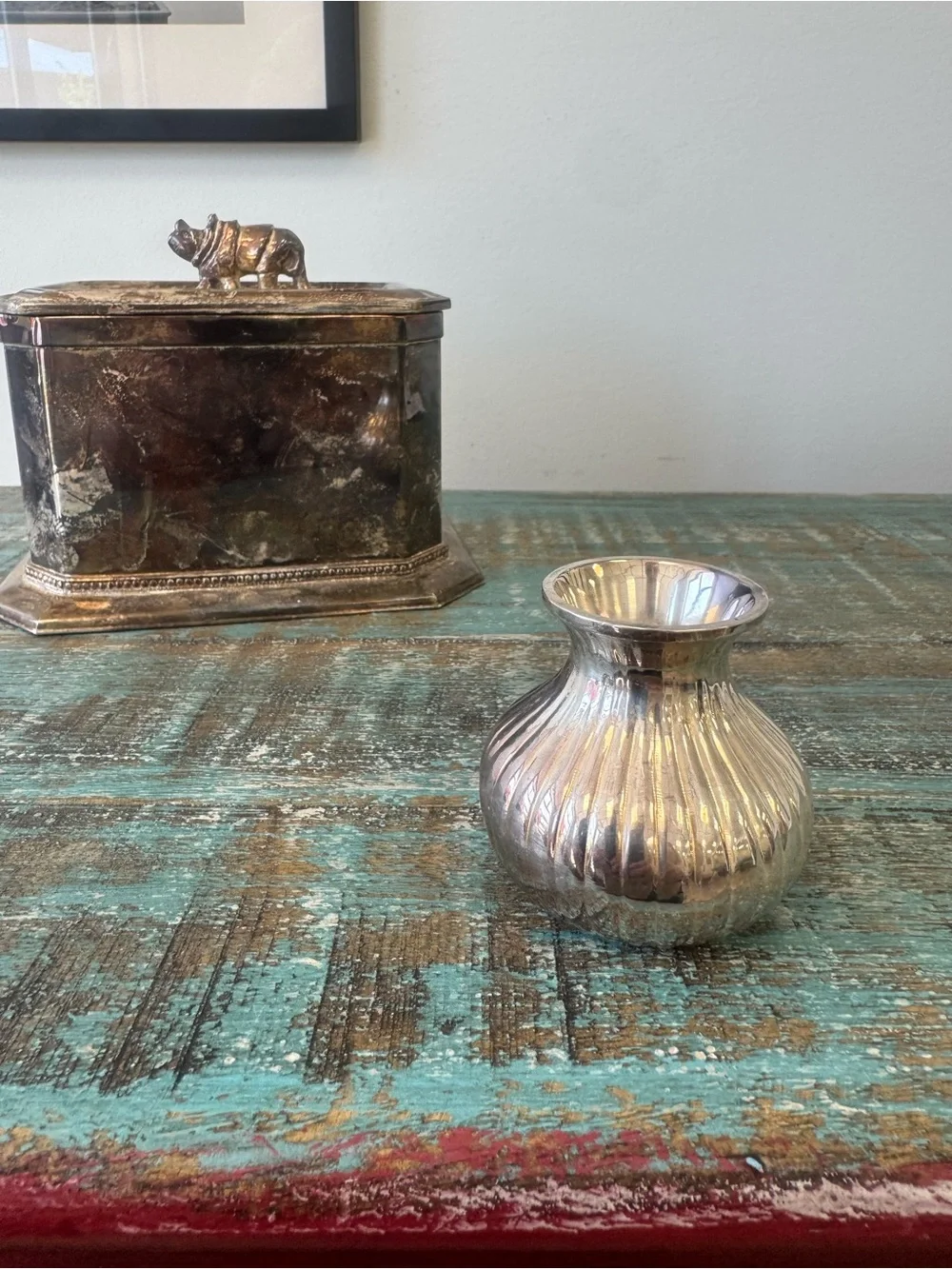 RESTORATION HARDWARE small silver plated bud vase